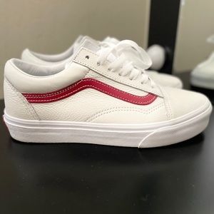 White leather old school vans